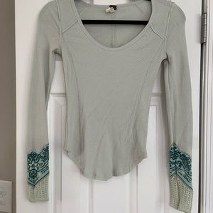 We The Free causal thermal long sleeve shirt, light green